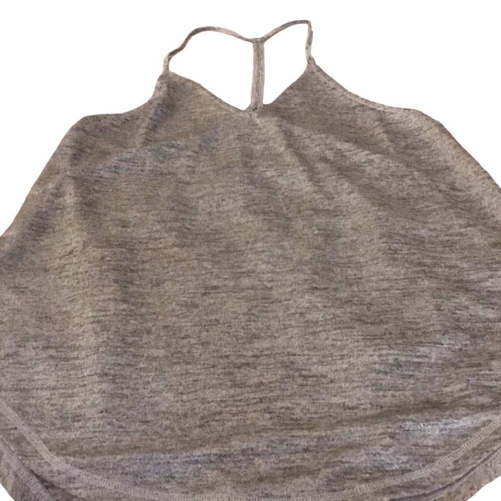 Philosophy size large gray slight silver metallic racer back curved hem